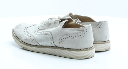 Primark Womens Beige Flax Oxford Casual 5 38