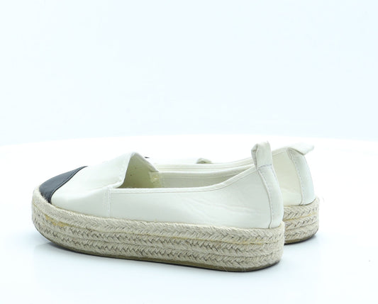 Primark Womens Beige Faux Leather Espadrille Flat 3 36 5