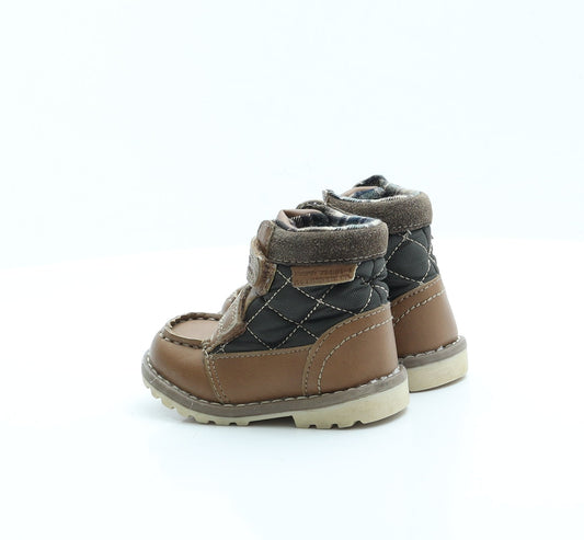 George Boys Brown Polyester Combat Boot 4