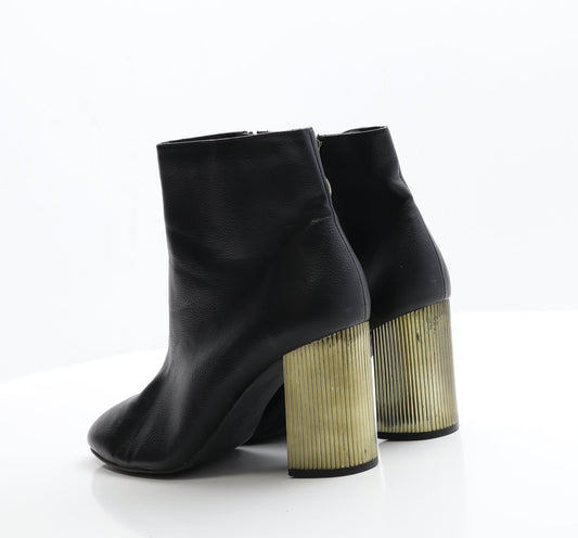 Primark Womens Black Faux Leather Bootie Boot 7 EUR 40