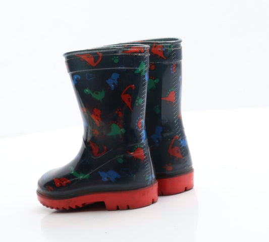 Primark Boys Blue Rubber Wellies Boot 4 - Dinosaur Detail