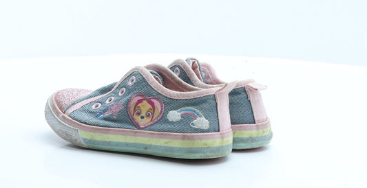 George Girls Blue Colourblock Polyester Trainer Flat 7 - paw patrol
