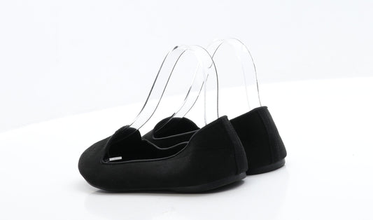 George Womens Black Fabric Ballet Flat UK 4 37