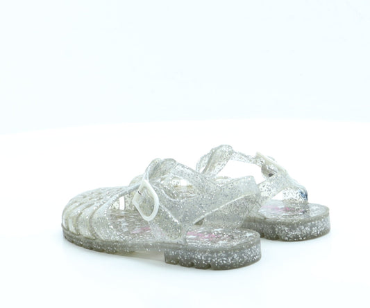 George Girls Silver Rubber Fisherman Sandal 11