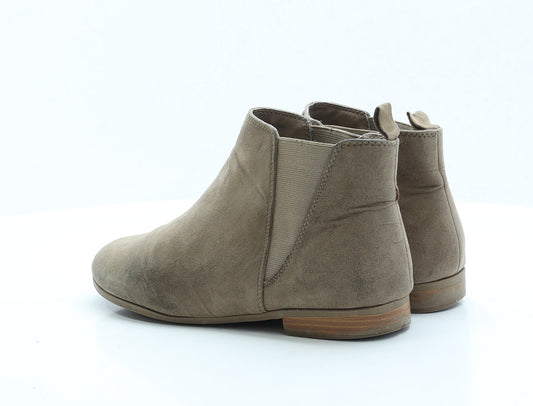 George Womens Brown Faux Fur Chelsea Boot UK 7