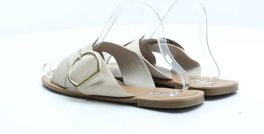 Primark Womens Pink Faux Leather Flat Sandal UK 7 EUR 40