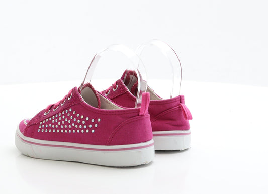 Preworn Girls Pink Fabric Trainer UK 1 EUR 32.5