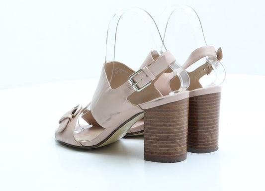F&F Womens Pink Faux Leather Strappy Heel UK 3 EUR 36