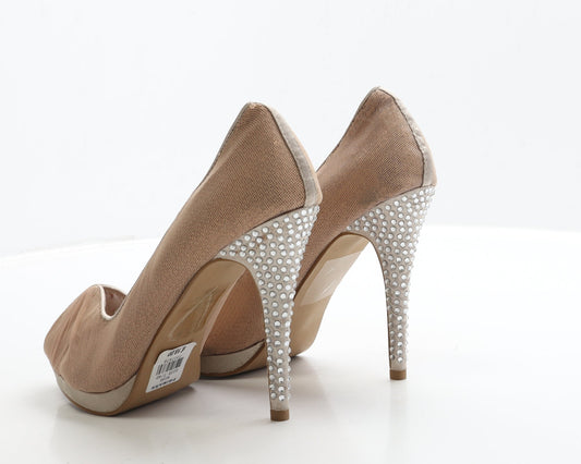 Primark Womens Beige Polyester Court Heel UK 7 40
