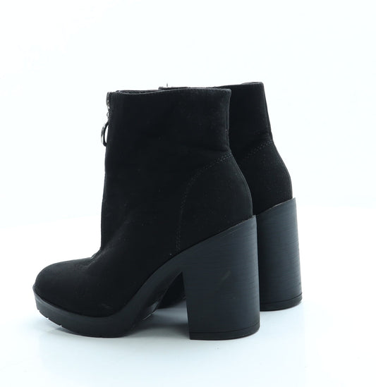 Primark Womens Black Suede Bootie Boot UK 3 36 US 5
