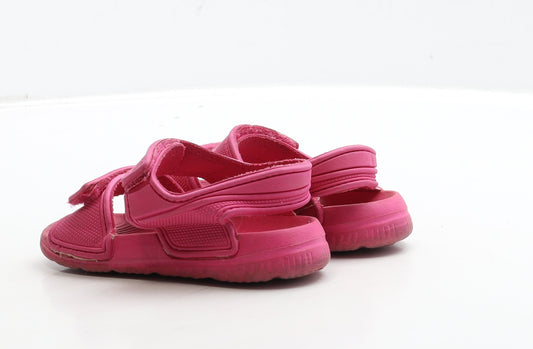 Preworn Girls Pink Polyester Strappy Sandal UK 7 24