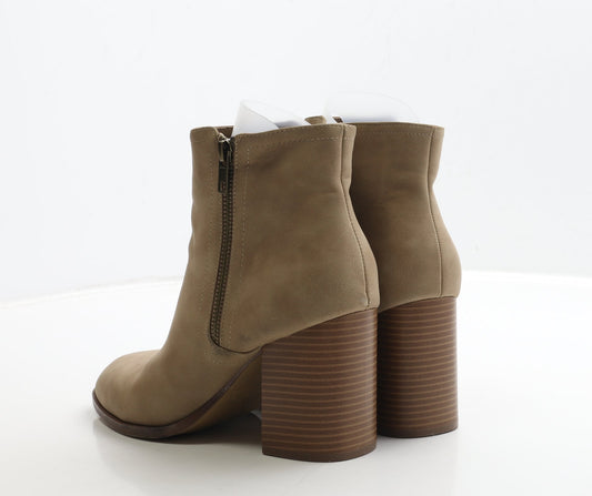 Primark Womens Brown Leather Bootie Boot UK 7 40