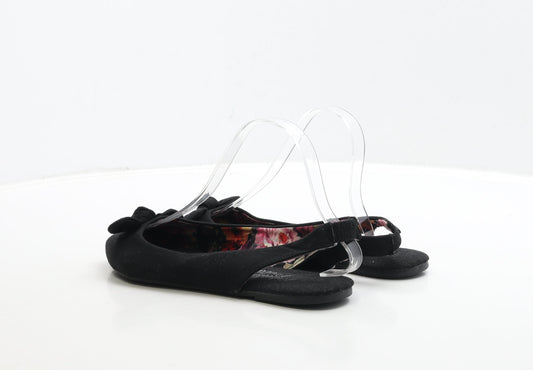 George Womens Black Fabric Slingback Flat UK 7 40