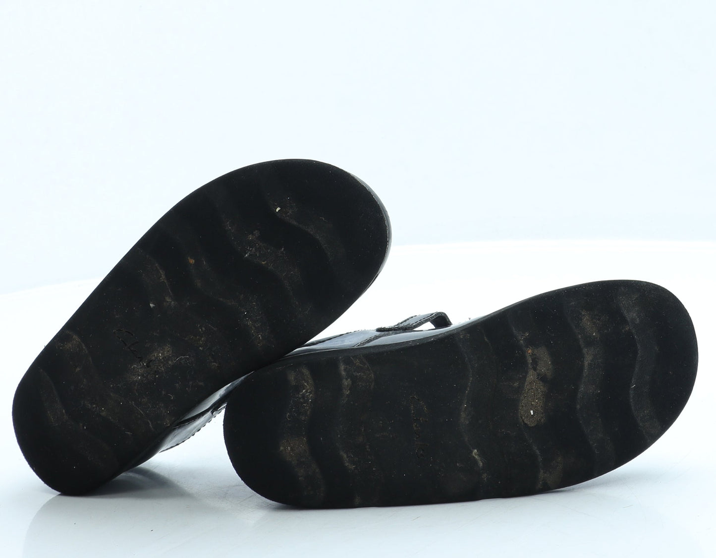 Clarks Girls Black Leather Mary Jane Flat UK 11 - School