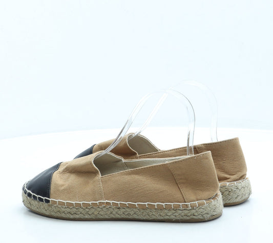 Primark Womens Brown Colourblock Polyester Espadrille Casual UK 5 38 6.5