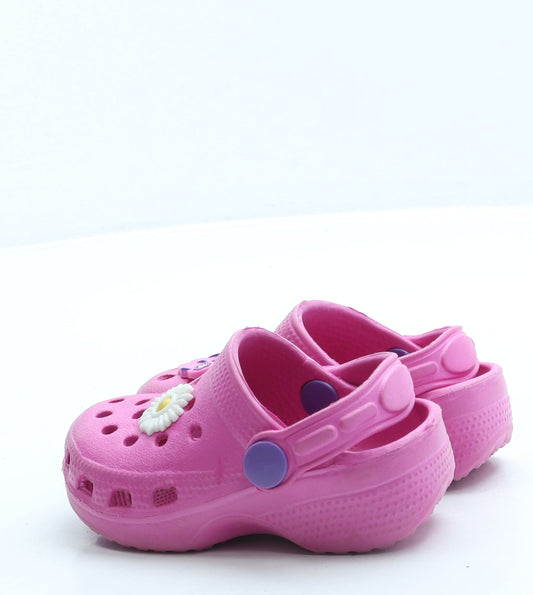 Preworn Girls Pink Rubber Clog Sandal UK 3.5 20