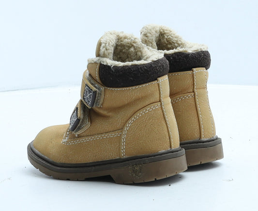 George Boys Beige Leather Snow Boot Boot UK 5