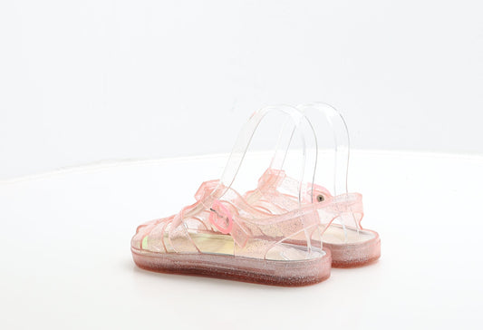 Primark Girls Pink Rubber Fisherman Sandal UK 12 31 - Seashell Detail