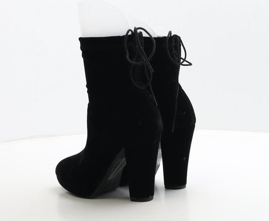 Primark Womens Black Polyester Sock Boot UK 3 36 - Wide Fit