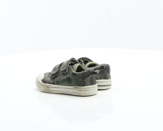 F&F Boys Green Camouflage Leather Wellies Trainer UK 5 22