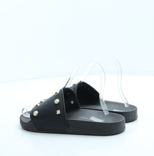 Primark Womens Black Rubber Slider Sandal UK 3 36 US 5