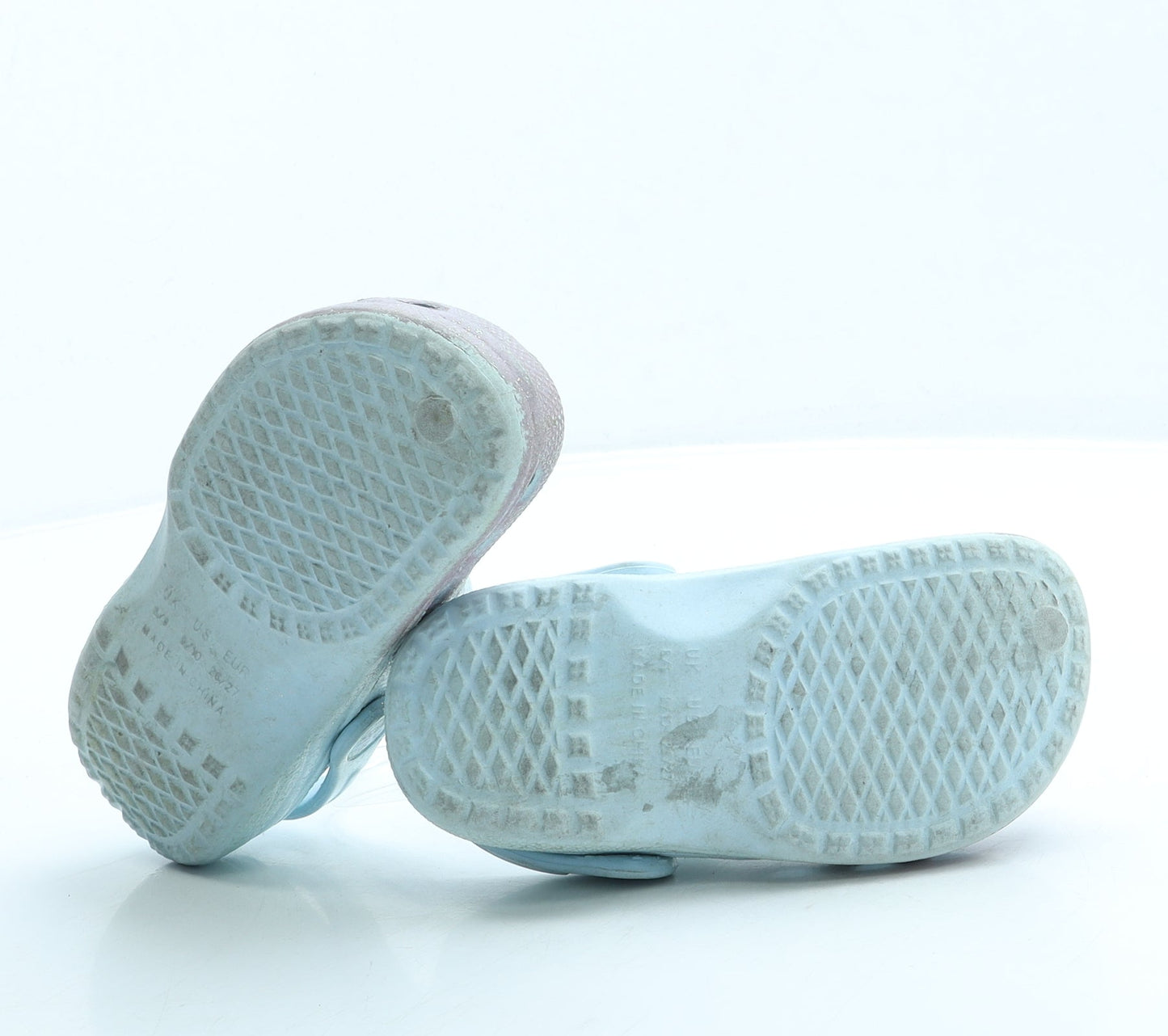 Preworn Girls Blue Rubber Clog Sandal UK 8 26 - Frozen