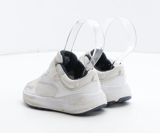 F&F Boys White Fabric Trainer UK 5 22