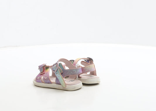 Primark Girls Multicoloured Polyester Fisherman Sandal UK 4 20 - Heart Detail