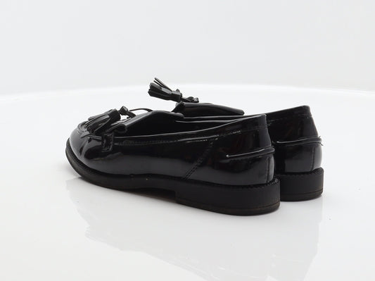 Primark Womens Black Synthetic Loafer Flat UK 3