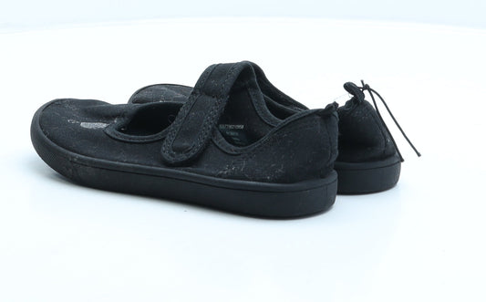 George Girls Black Fabric Mary Jane Casual UK 12 31 - School shoes