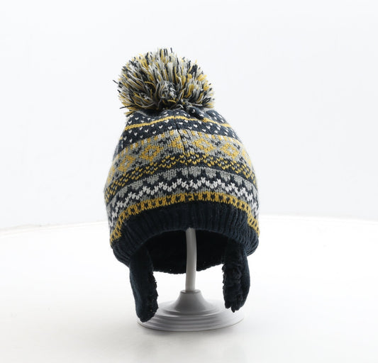 George Boys Multicoloured Fair Isle Acrylic Bobble Hat One Size