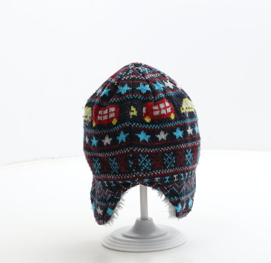 George Boys Multicoloured Geometric Acrylic Beanie Size S - Car Detail