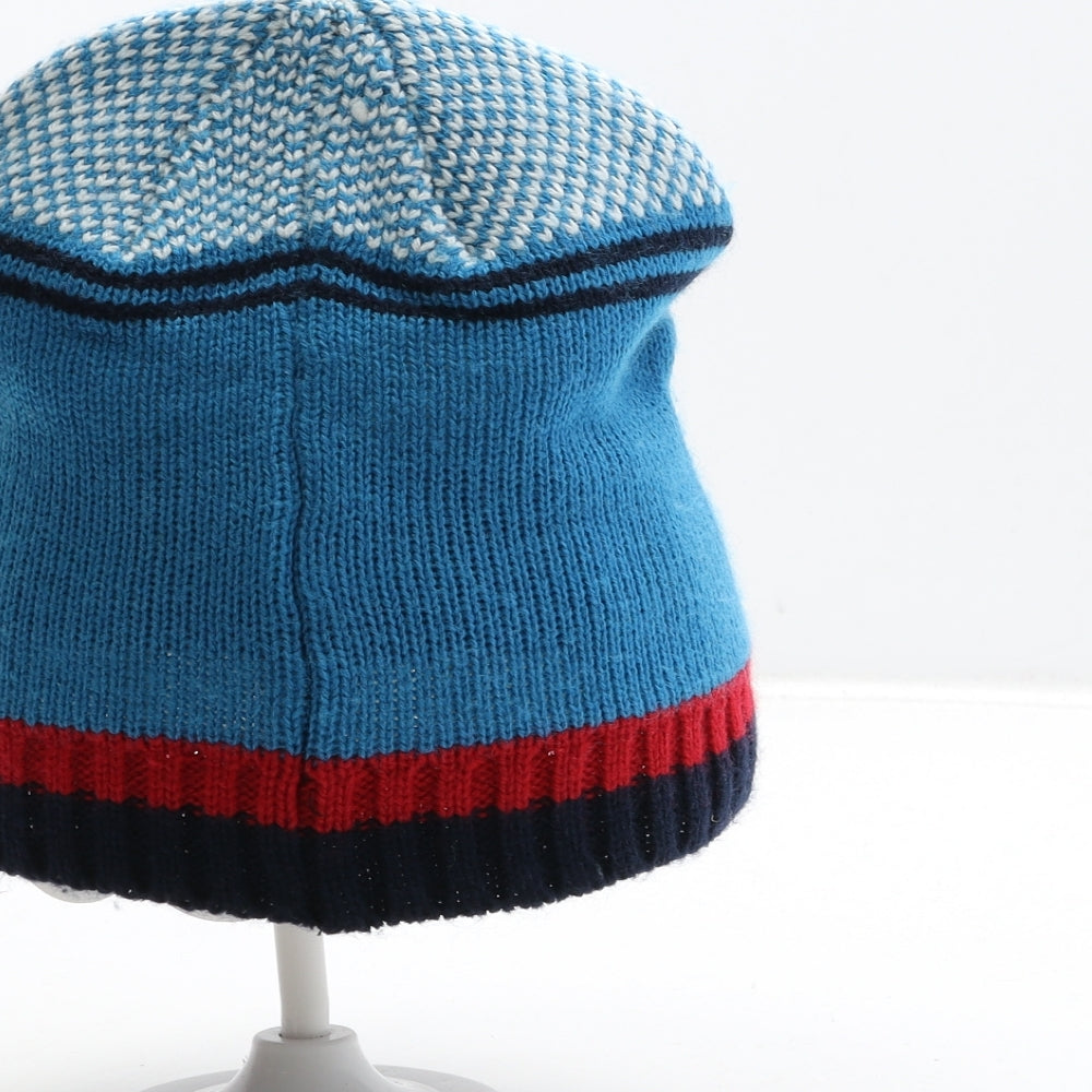 George Boys Black Acrylic Beanie One Size - Aeroplane Detail