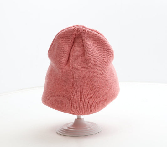 George Girls Pink Acrylic Beanie Size S - Heart Detail