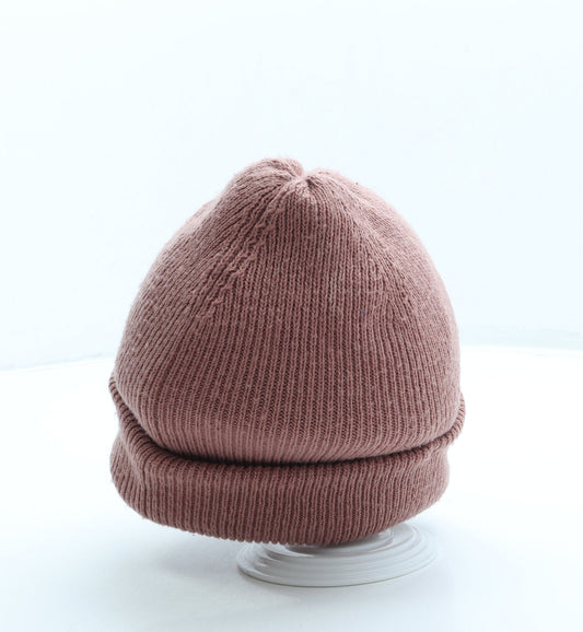 F&F Womens Pink Acrylic Beanie One Size