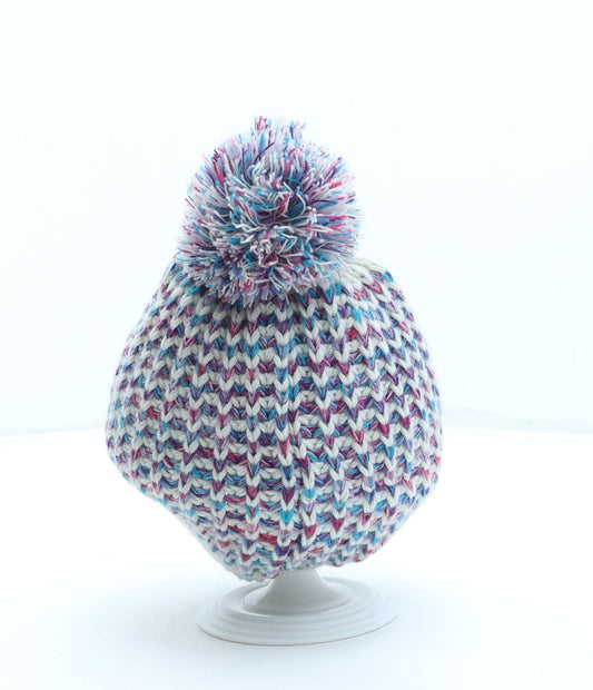 Pep&Co Girls Pink Acrylic Bobble Hat One Size - Pom Pom