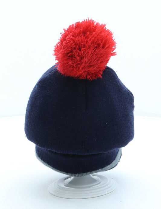 Primark Boys Blue Acrylic Bobble Hat Size M - Spiderman