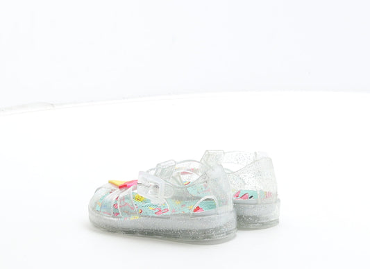 Preworn Girls Clear Rubber Fisherman Sandal UK 4 - Ice Cream Detail