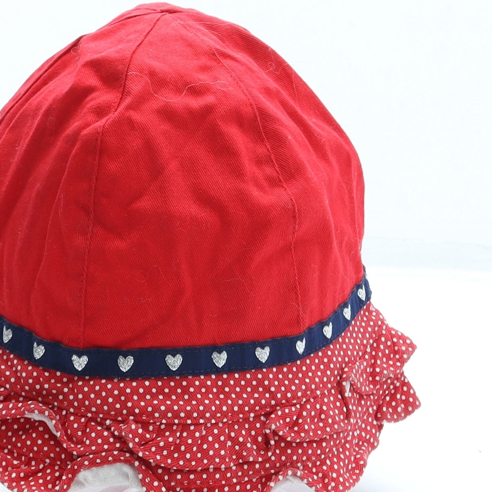 F&F Girls Red Geometric Cotton Bucket Hat One Size - Minnie Mouse