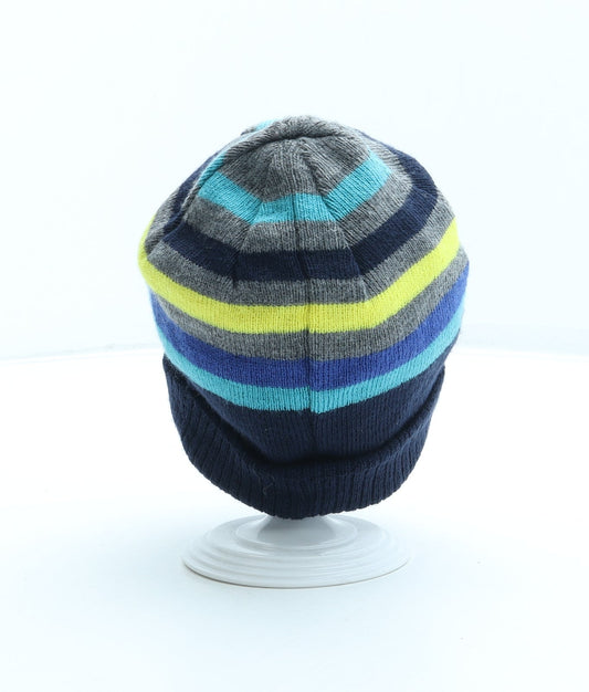 George Boys Multicoloured Striped Acrylic Beanie One Size
