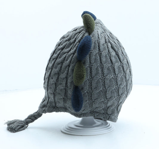 George Boys Grey Acrylic Bonnet One Size - Dinosaur