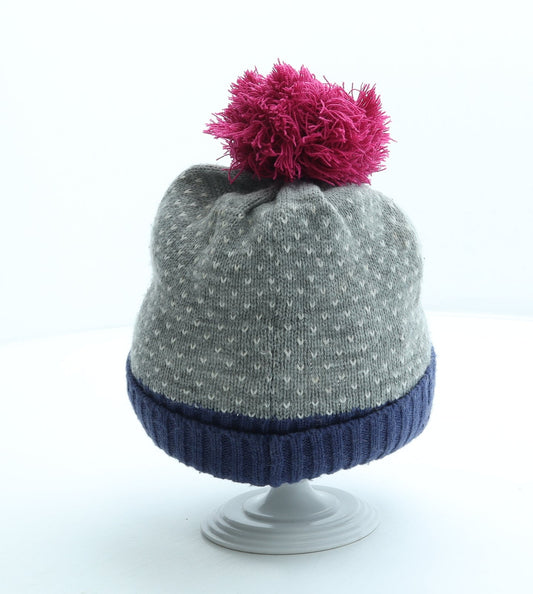 George Boys Grey Acrylic Bobble Hat Size S