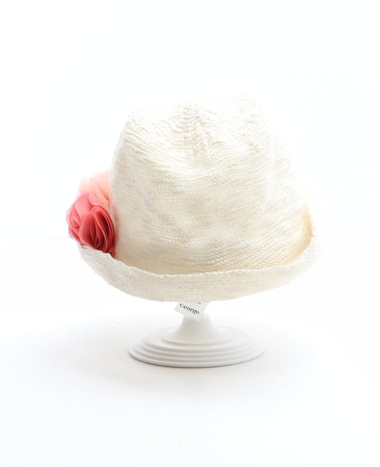 George Girls Beige Polyester Trilby One Size - Flower detail