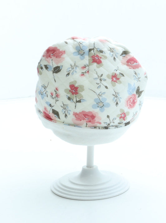 Preworn Girls Multicoloured Floral 100% Cotton Beanie Size S