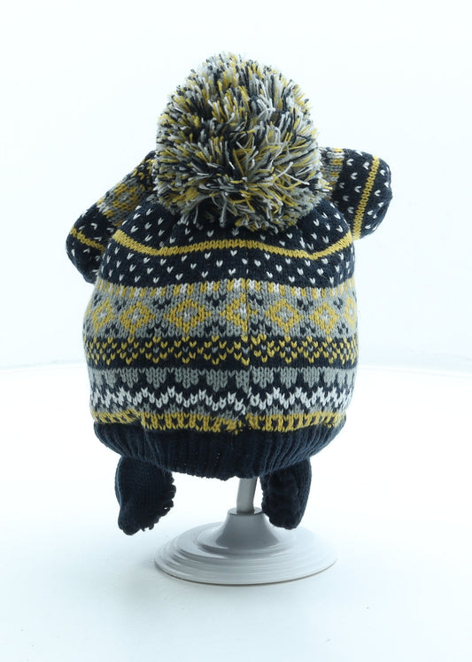 George Boys Multicoloured Fair Isle Acrylic Bonnet Size S - Pom Pom