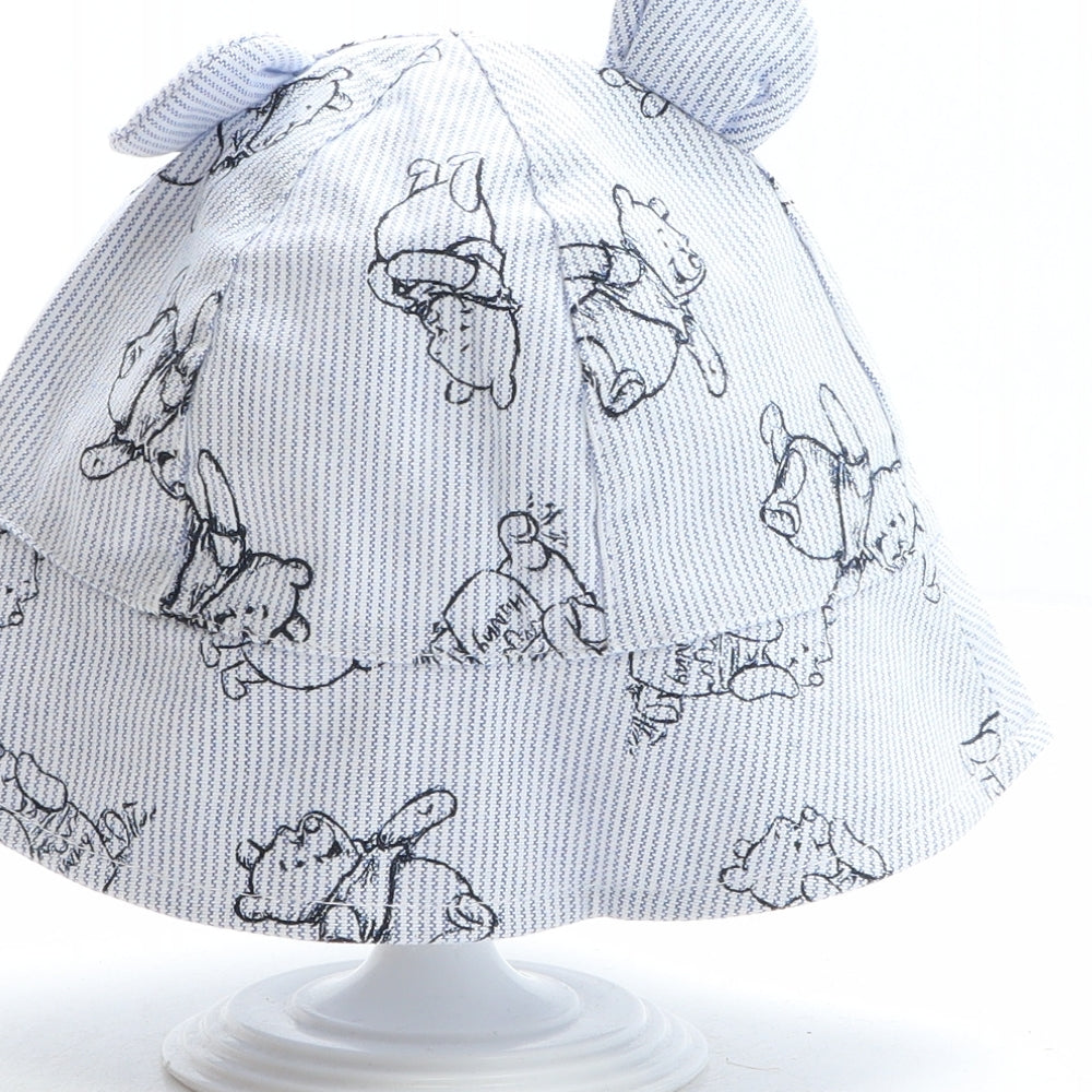 George Boys Blue Geometric 100% Cotton Bucket Hat One Size - Disney, Winnie the Pooh, Ears design