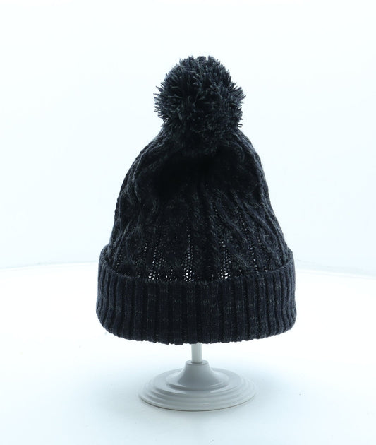 F&F Boys Blue Acrylic Bobble Hat One Size