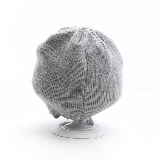 Preworn Girls Grey Acrylic Beanie One Size - Owl Design