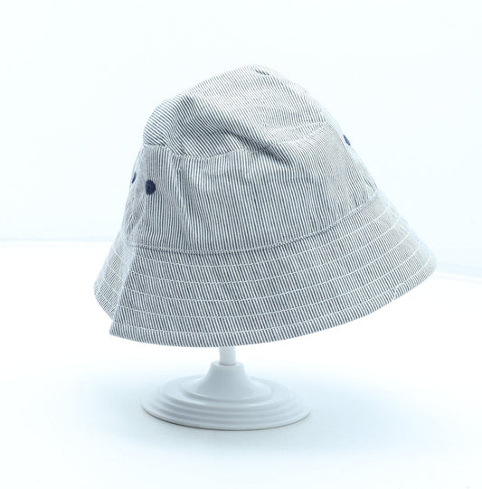 F&F Boys Grey Striped Cotton Bucket Hat Size S - Size 12-24 Months
