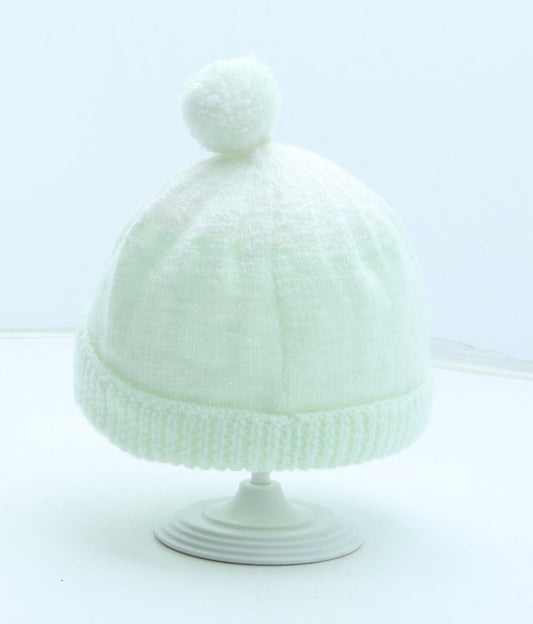 Preworn Girls Green Acrylic Bobble Hat Size S